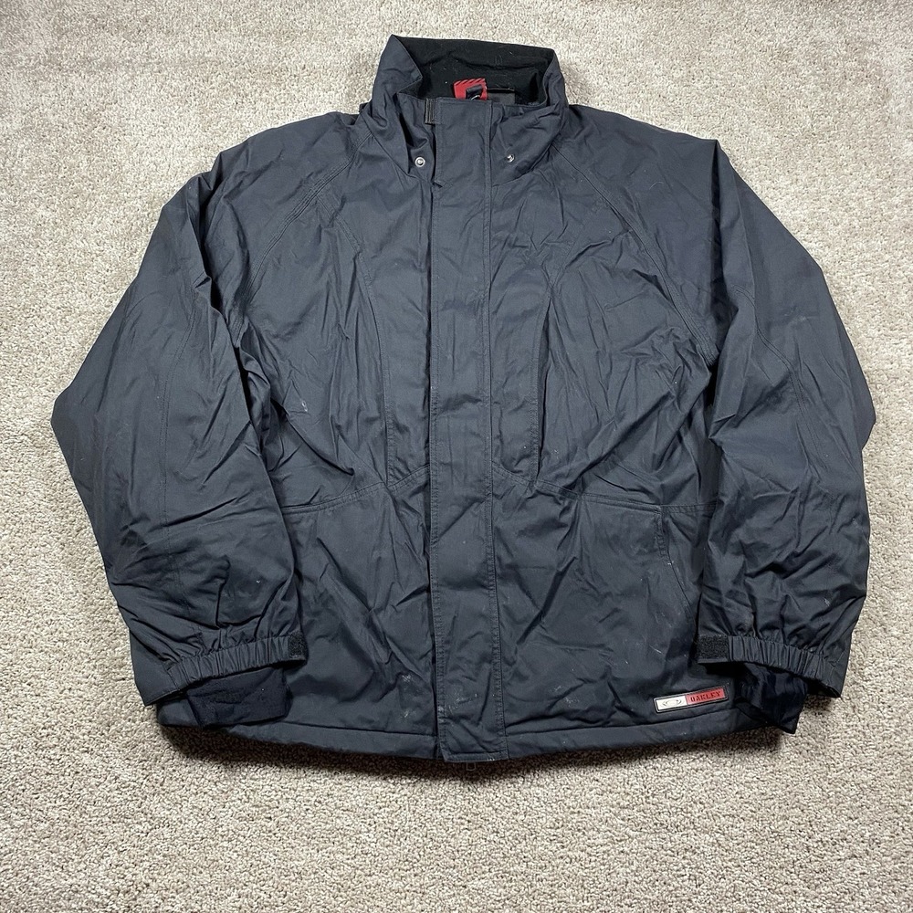 Vintage 90s Y2K Oakley‎ Software Jacket Mens Large Nitro Fuel Full Zip Ski Black